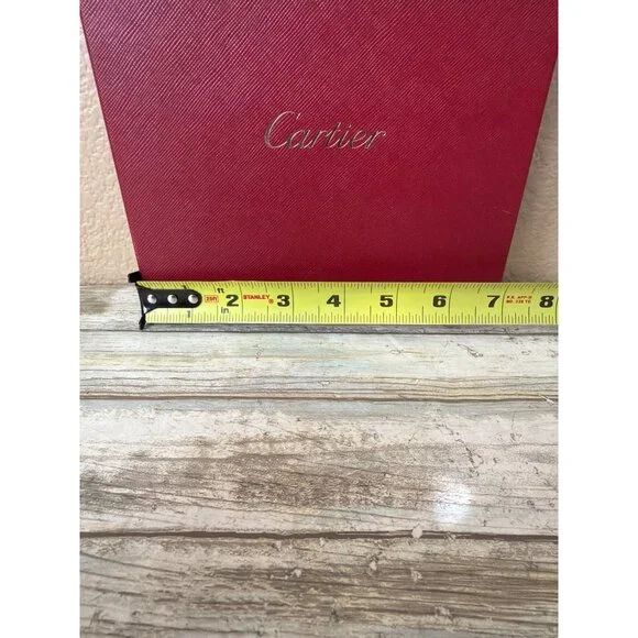 Set of 3 Cartier Red Presentation Jewelry Boxes Gold Logo - Empty - Picture 16 of 16